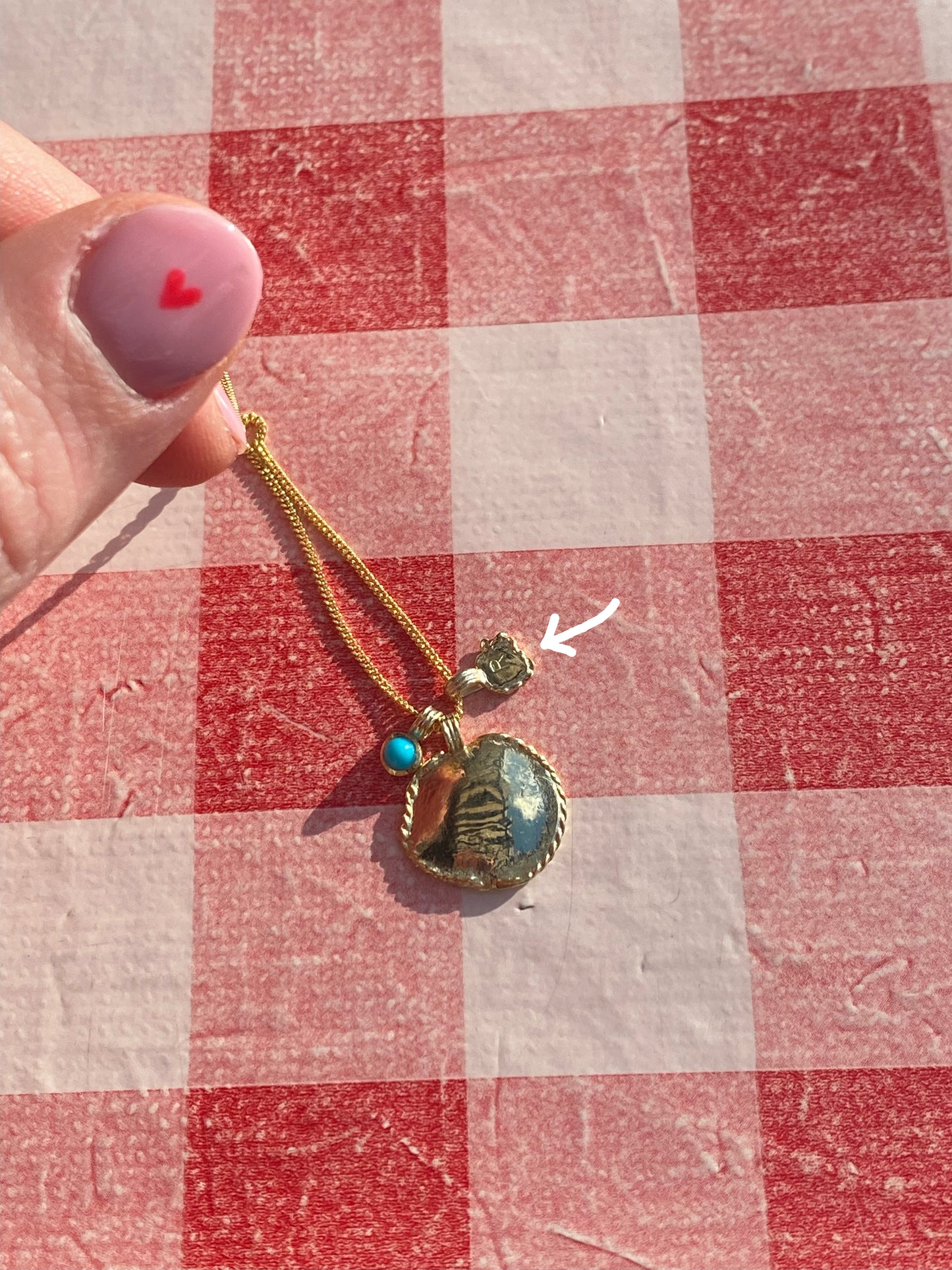Crispy initial pendant