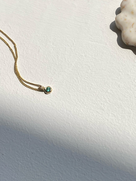Emerald birthstone pendant